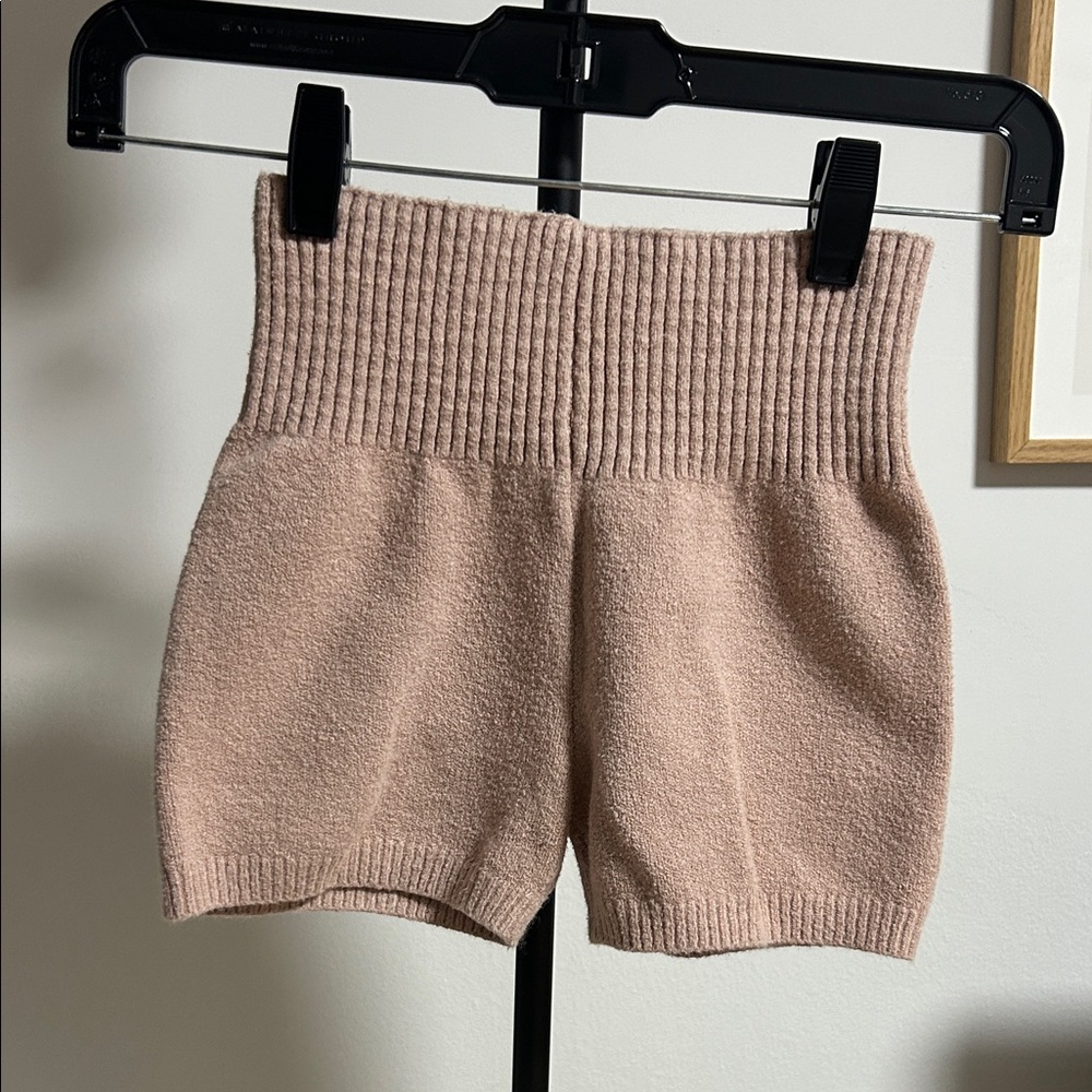 Muji Pink Ribbed Knit Shorts